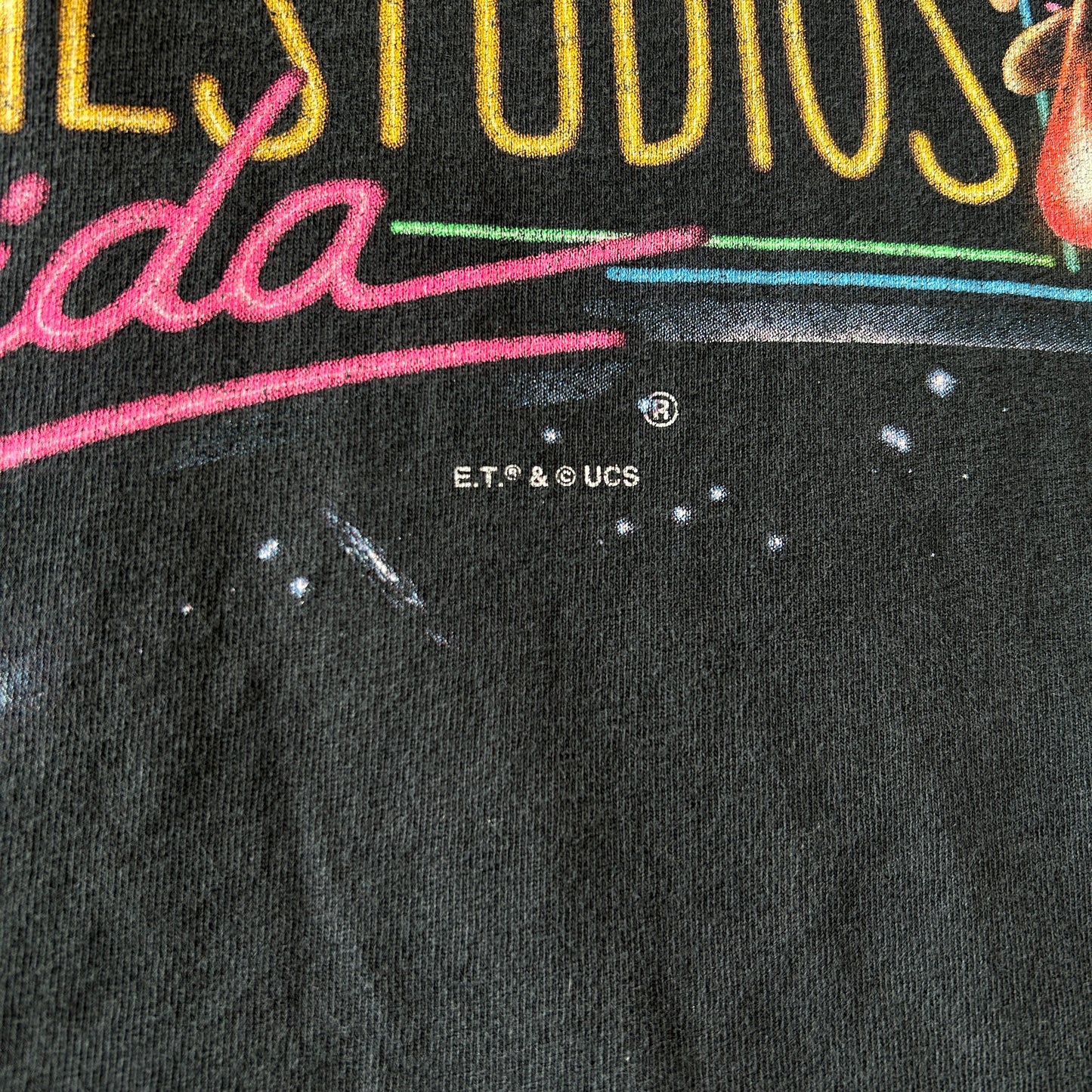 90's UNIVERSAL STUDIO Florida ユニバ E.T. Tシャツ ブラック /C1086T-SO
