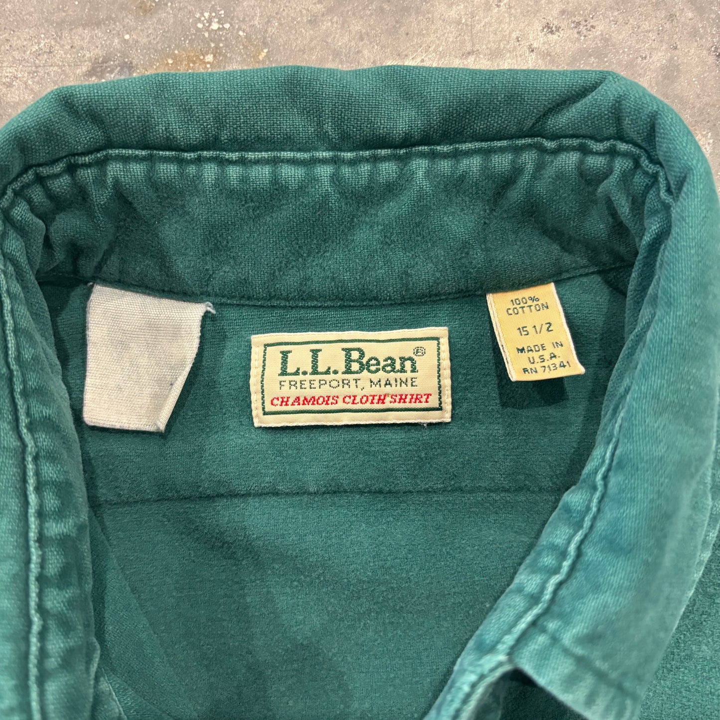 80's L.L.Bean エルエルビーン シャモアクロス シャツ 緑 (推定L）/B4152SH-SO