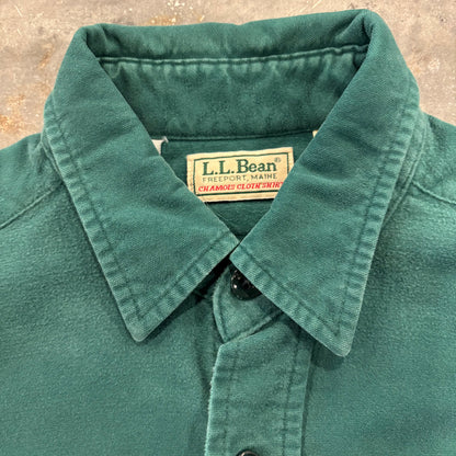 80's L.L.Bean エルエルビーン シャモアクロス シャツ 緑 (推定L）/B4152SH-SO