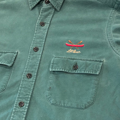 80's L.L.Bean エルエルビーン シャモアクロス シャツ 緑 (推定L）/B4152SH-SO