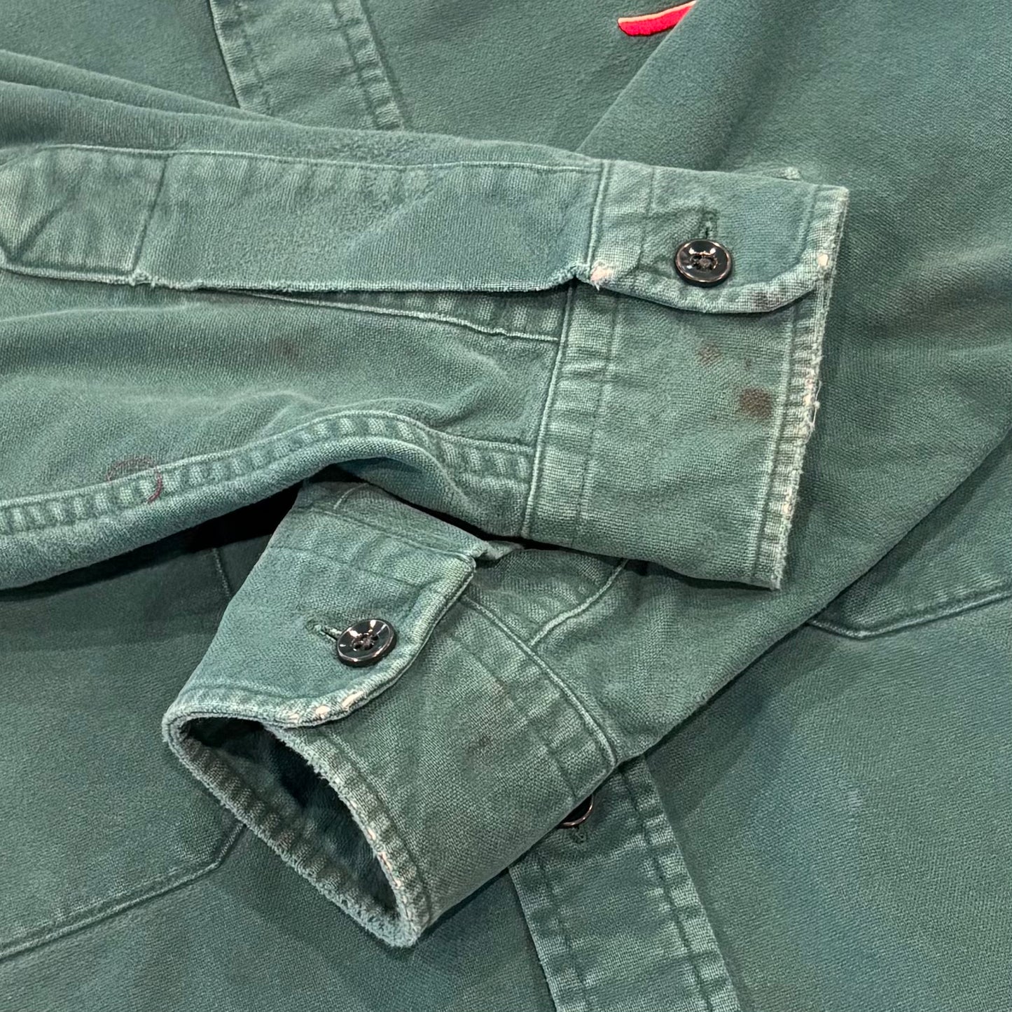 80's L.L.Bean エルエルビーン シャモアクロス シャツ 緑 (推定L）/B4152SH-SO