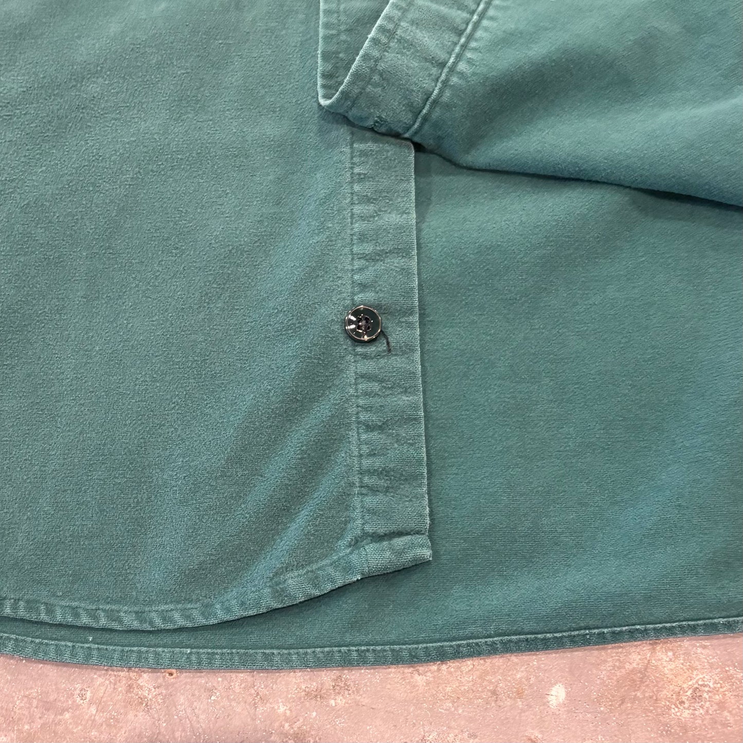 80's L.L.Bean エルエルビーン シャモアクロス シャツ 緑 (推定L）/B4152SH-SO