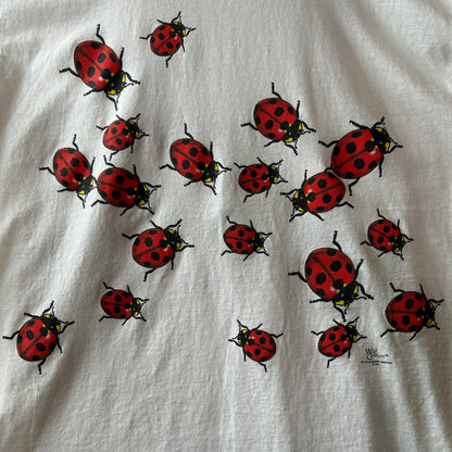 90's Wild Cotton てんとう虫 Tシャツ ルーレイ洞窟スーベニアTシャツ 白 anvil(L)/C1185T-SO