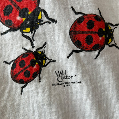 90's Wild Cotton てんとう虫 Tシャツ ルーレイ洞窟スーベニアTシャツ 白 anvil(L)/C1185T-SO