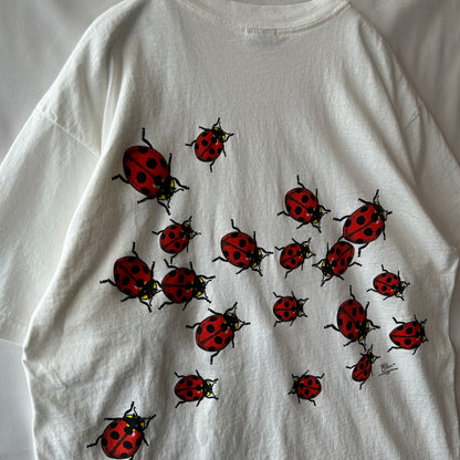 90's Wild Cotton てんとう虫 Tシャツ ルーレイ洞窟スーベニアTシャツ 白 anvil(L)/C1185T-SO