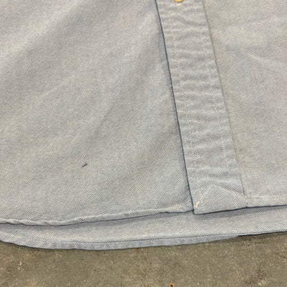 00's Ralph Lauren ラルフローレン ポロベア刺繍 ボタンダウンシャツ 水色 (L) /C1430SH-SO