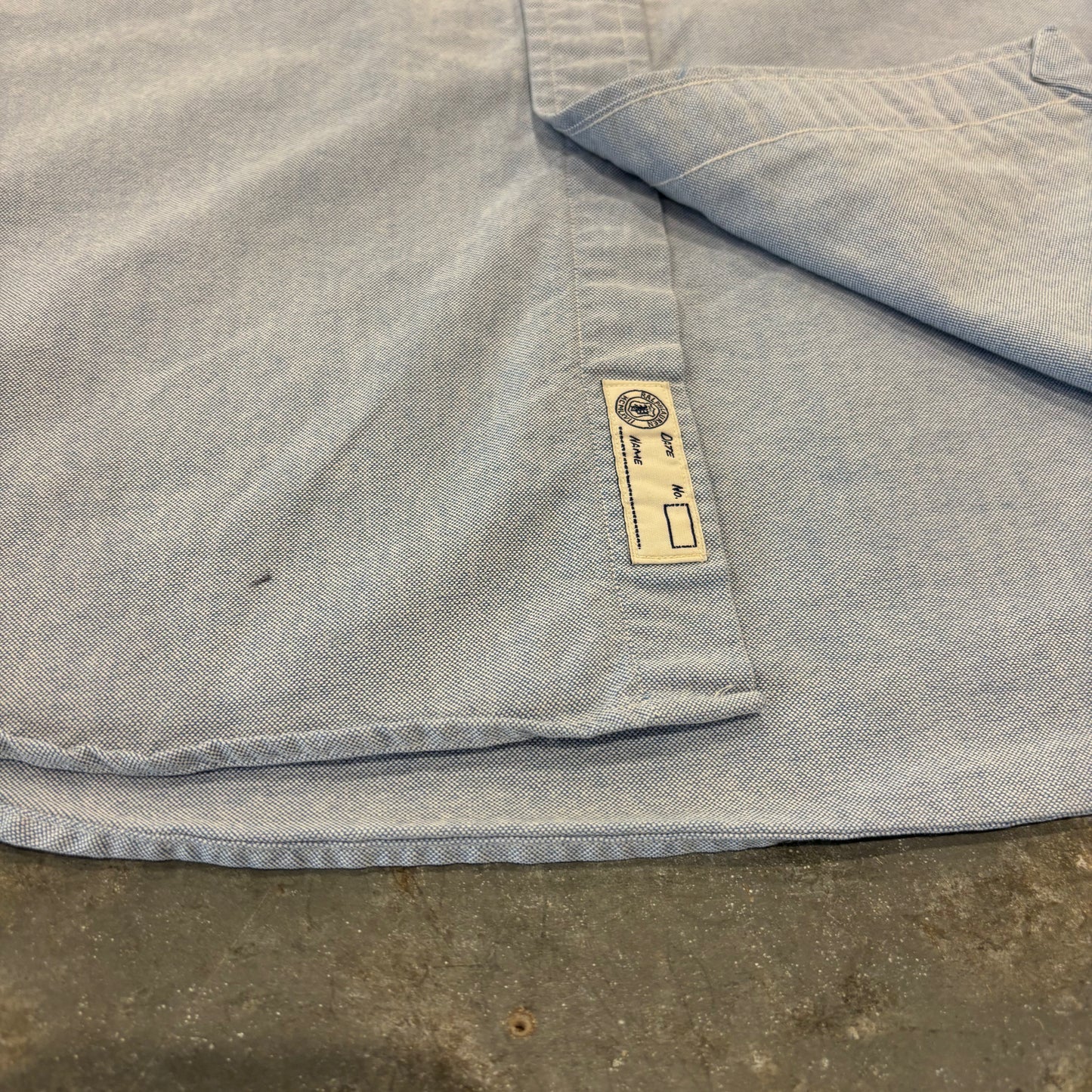 00's Ralph Lauren ラルフローレン ポロベア刺繍 ボタンダウンシャツ 水色 (L) /C1430SH-SO