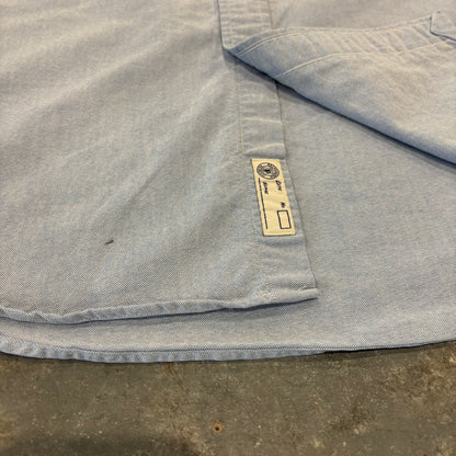 00's Ralph Lauren ラルフローレン ポロベア刺繍 ボタンダウンシャツ 水色 (L) /C1430SH-SO