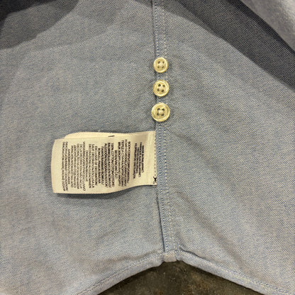 00's Ralph Lauren ラルフローレン ポロベア刺繍 ボタンダウンシャツ 水色 (L) /C1430SH-SO