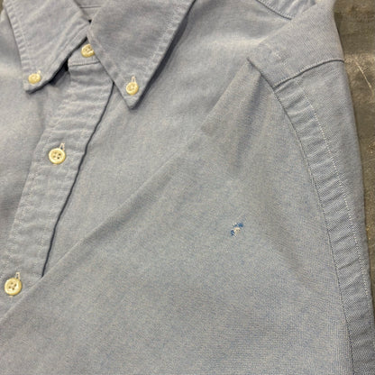 00's Ralph Lauren ラルフローレン ポロベア刺繍 ボタンダウンシャツ 水色 (L) /C1430SH-SO
