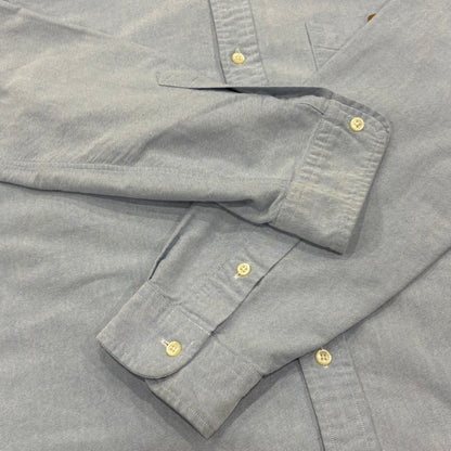 00's Ralph Lauren ラルフローレン ポロベア刺繍 ボタンダウンシャツ 水色 (L) /C1430SH-SO