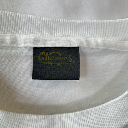 90's PEANUTS "JOE GRADUATE" スヌーピー 両面プリント　キャラクターTシャツ 白(M)/C1095T-SO