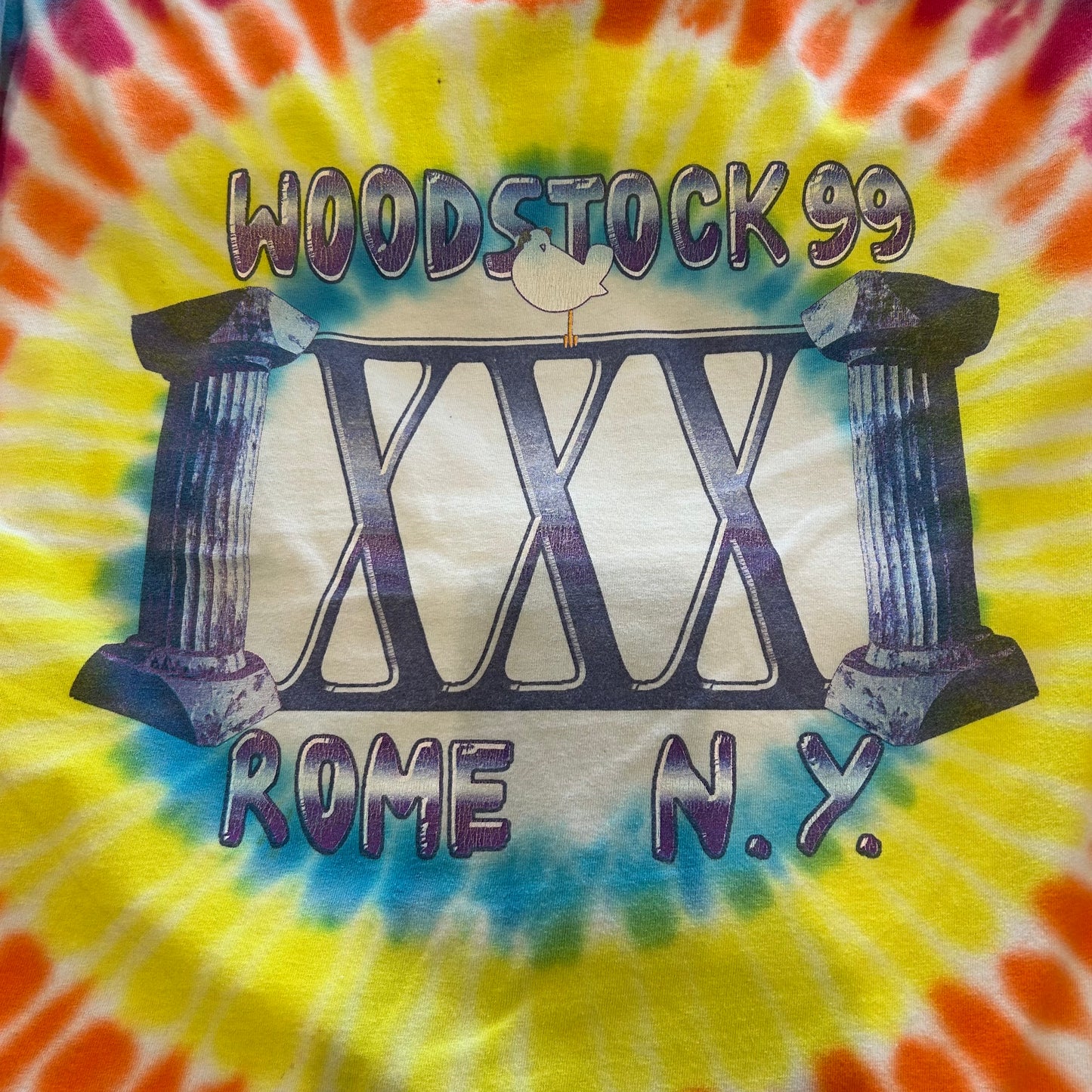 90's Wood Stock 99' ウッドストック タイダイTシャツ GILDAN (XL)/A2722T-SO
