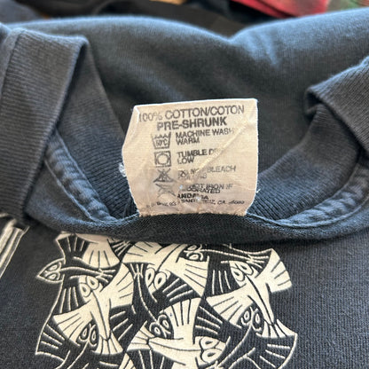 90's M.C.Escher エッシャー アートマルチプリントTシャツ ANDZIA 黒(L)/A7184T-SO
