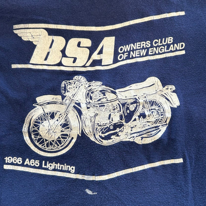 80's BSA OWNERS CLUBメンバーTシャツ バイク 紺(L)/A3709T-SO