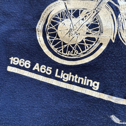 80's BSA OWNERS CLUBメンバーTシャツ バイク 紺(L)/A3709T-SO