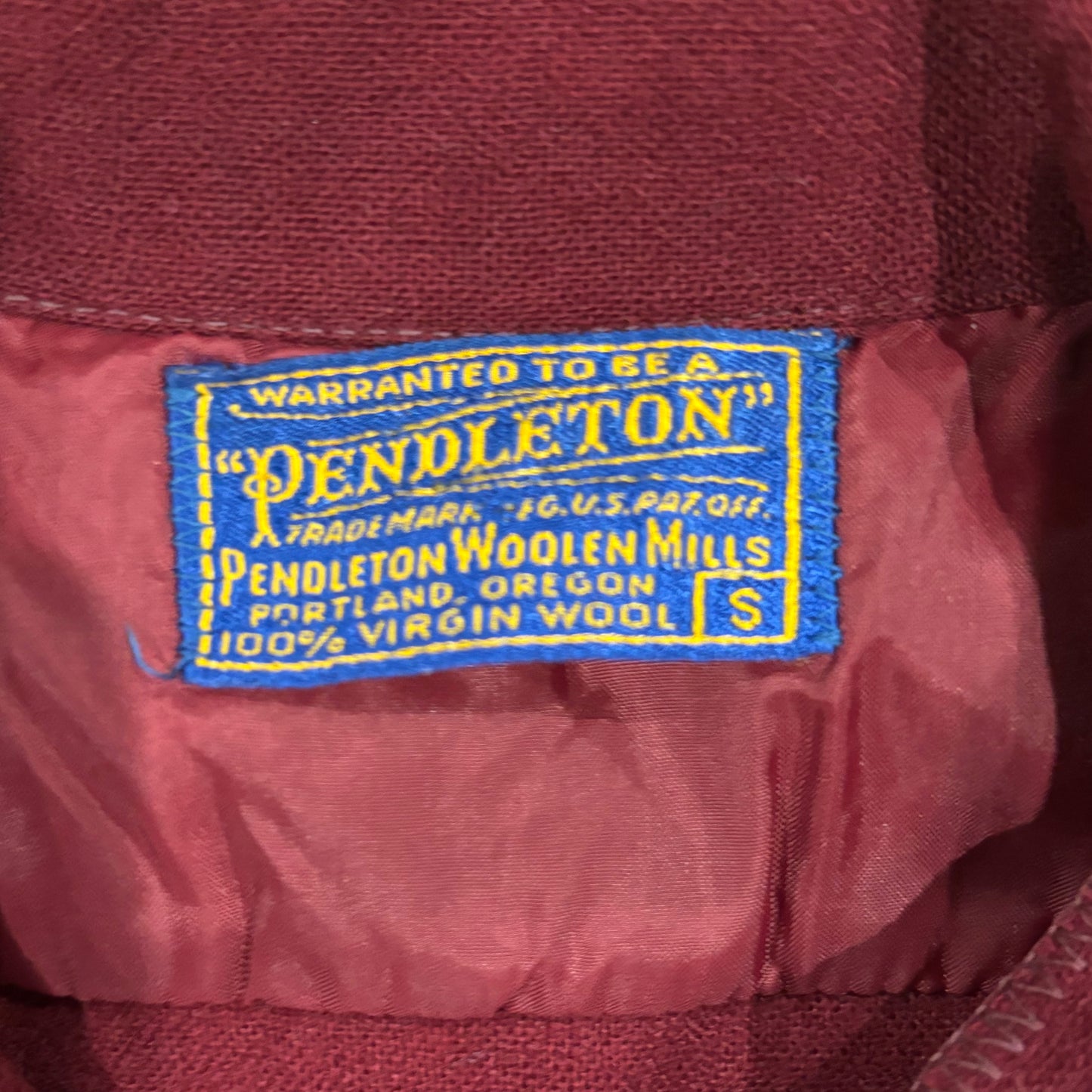 50's Perndleton ボードシャツ 無地 ワインレッド (S)/A8982S0-SO