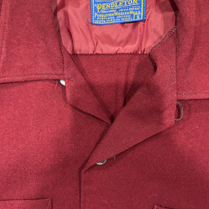 50's Perndleton ボードシャツ 無地 ワインレッド (S)/A8982S0-SO