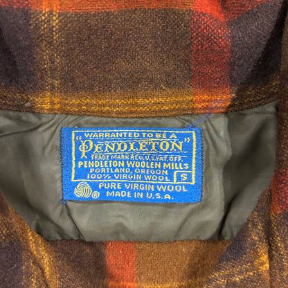 70's Pendleton ボードシャツ チェック 茶橙焦茶 (S)/A8724S-SO