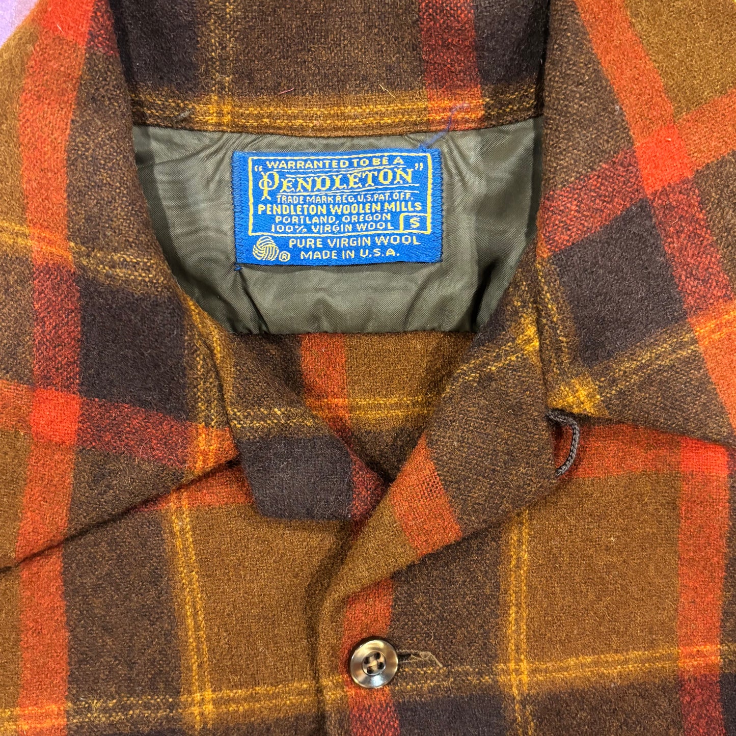 70's Pendleton ボードシャツ チェック 茶橙焦茶 (S)/A8724S-SO