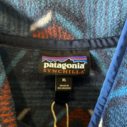 2017 Patagonia パタゴニア スナップT フリースプルオーバー ネイティブ柄 ネイビー(XL)/C0216F-SO