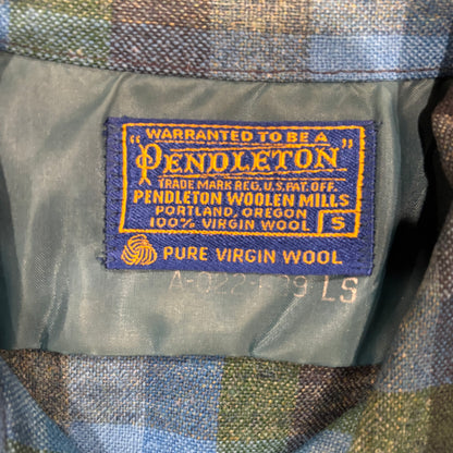 60's Pendleton ボードシャツ チェック 青緑紺 (S)/A8668S-SO