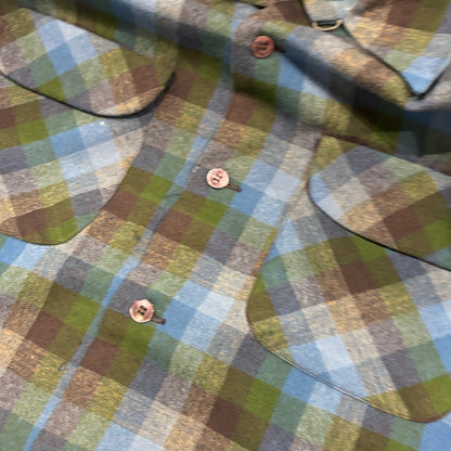 60's Pendleton ボードシャツ チェック 青緑紺 (S)/A8668S-SO