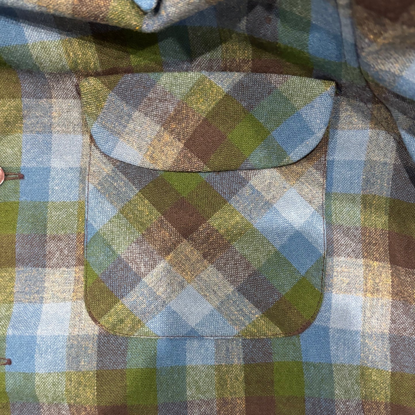 60's Pendleton ボードシャツ チェック 青緑紺 (S)/A8668S-SO