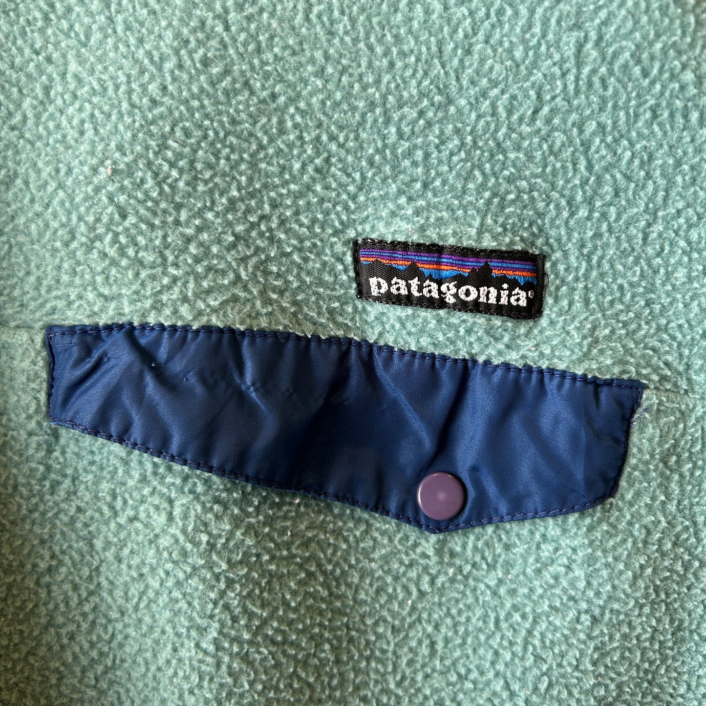 90's Patagonia パタゴニア スナップT フリースプルオーバー Sea Green/Ink Blue (M)/C0213F-SO