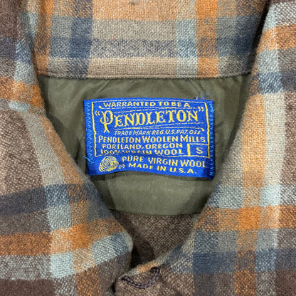 70's Pendleton ボードシャツ チェック 茶橙黒 (S)/A8246S-SO