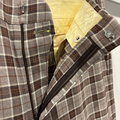 70-80's Hubbard Slacks ハバード・スラックス ベージュ×ブラウン×ホワイト (不明)/B4159P-SO