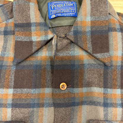 70's Pendleton ボードシャツ チェック 茶橙黒 (S)/A8246S-SO