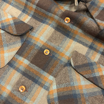 70's Pendleton ボードシャツ チェック 茶橙黒 (S)/A8246S-SO
