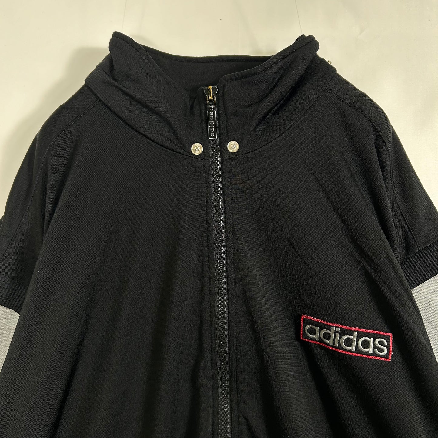 90's adidas 2WAY トラックジャケット 黒灰 (L)/A4785J-SO