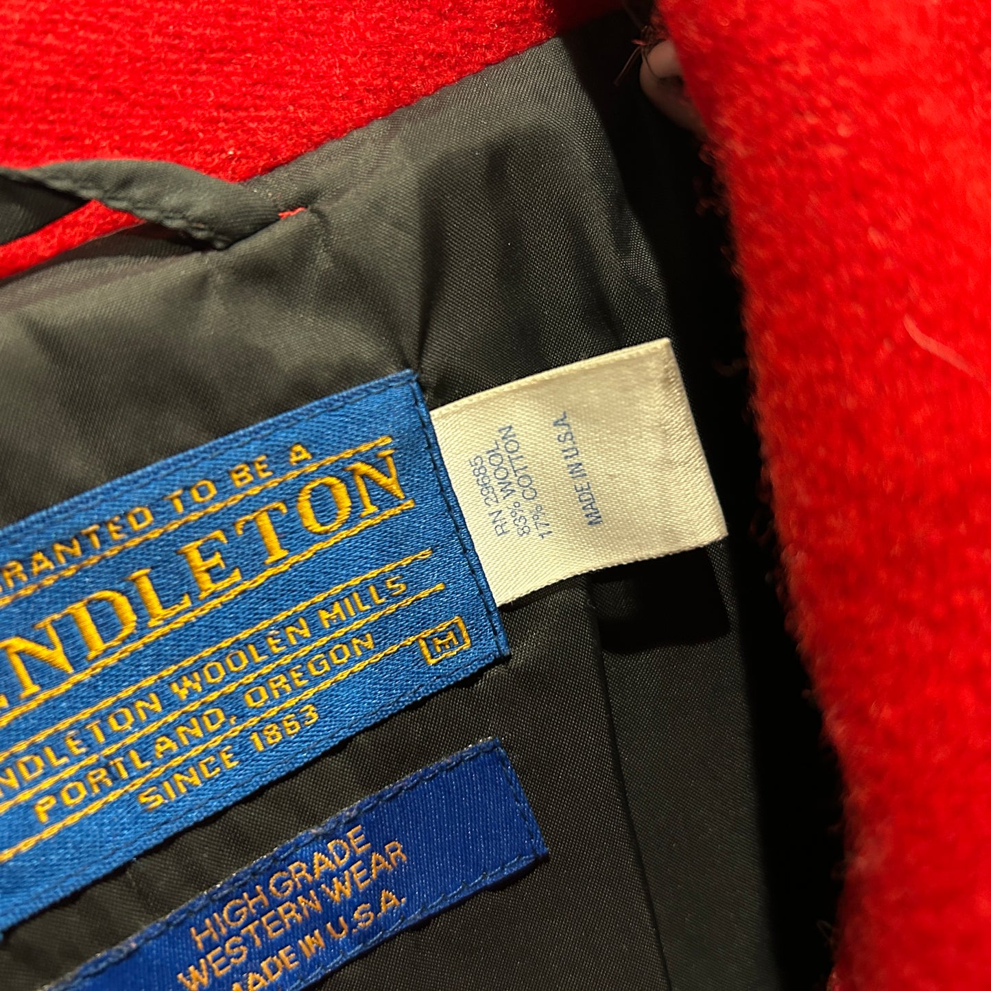 90's Pendleton ペンドルトン"HIGH GRADE WESTERN WEAR"ウールジャケット 赤(M)/A8901O-SO