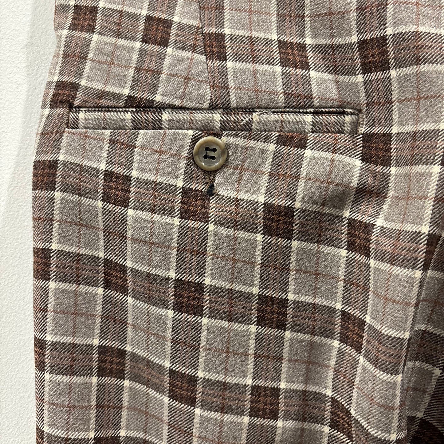 70-80's Hubbard Slacks ハバード・スラックス ベージュ×ブラウン×ホワイト (不明)/B4159P-SO