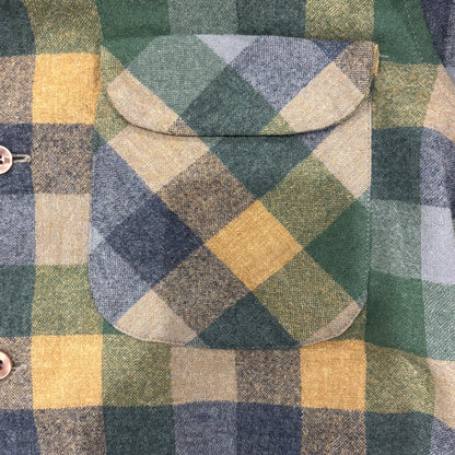 70's Pendleton ボードシャツ チェック 緑青灰 (S)/A8722S-SO