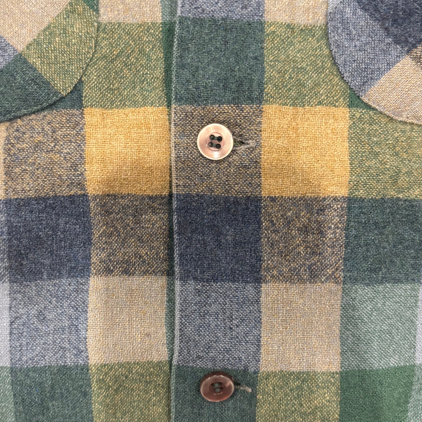 70's Pendleton ボードシャツ チェック 緑青灰 (S)/A8722S-SO