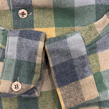 70's Pendleton ボードシャツ チェック 緑青灰 (S)/A8722S-SO