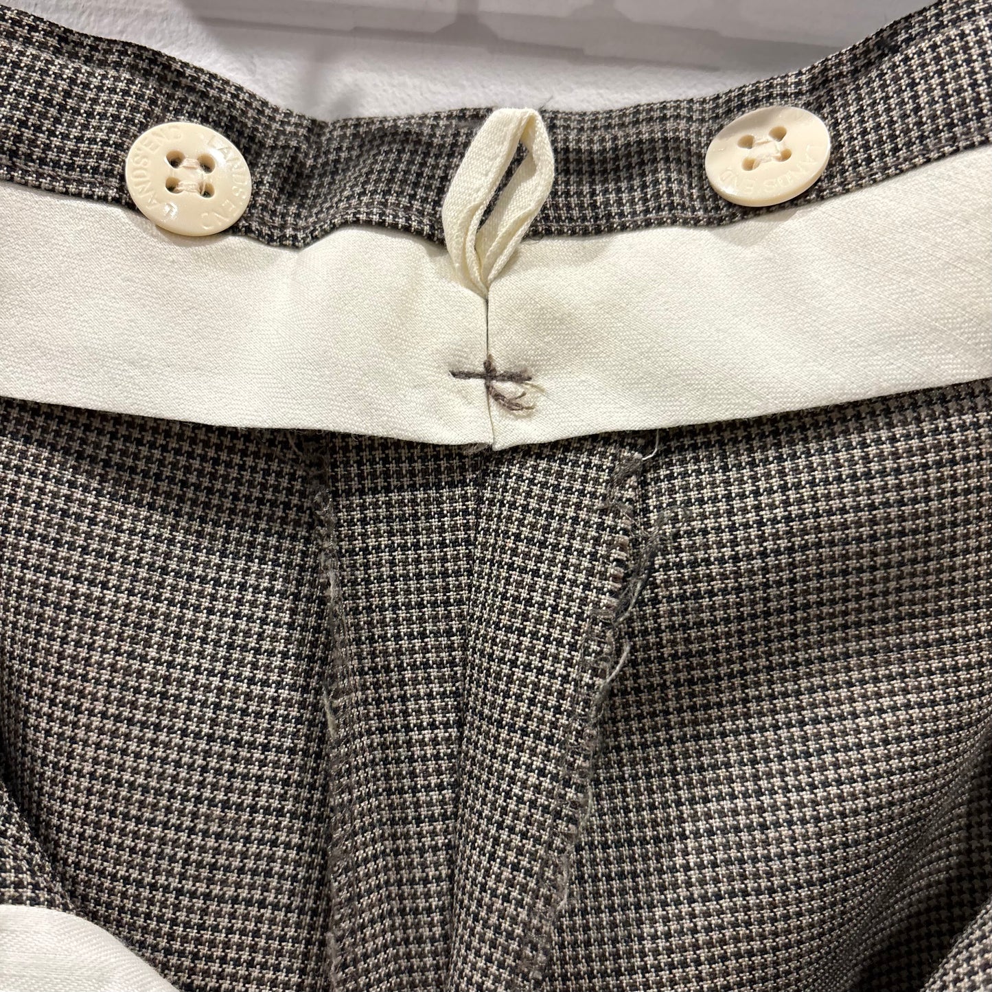 80-90's LANDS'END ランズエンド DIRECT MERCHANTS スラックス ベージュ×ブラウン (W37)/C0855P-SO