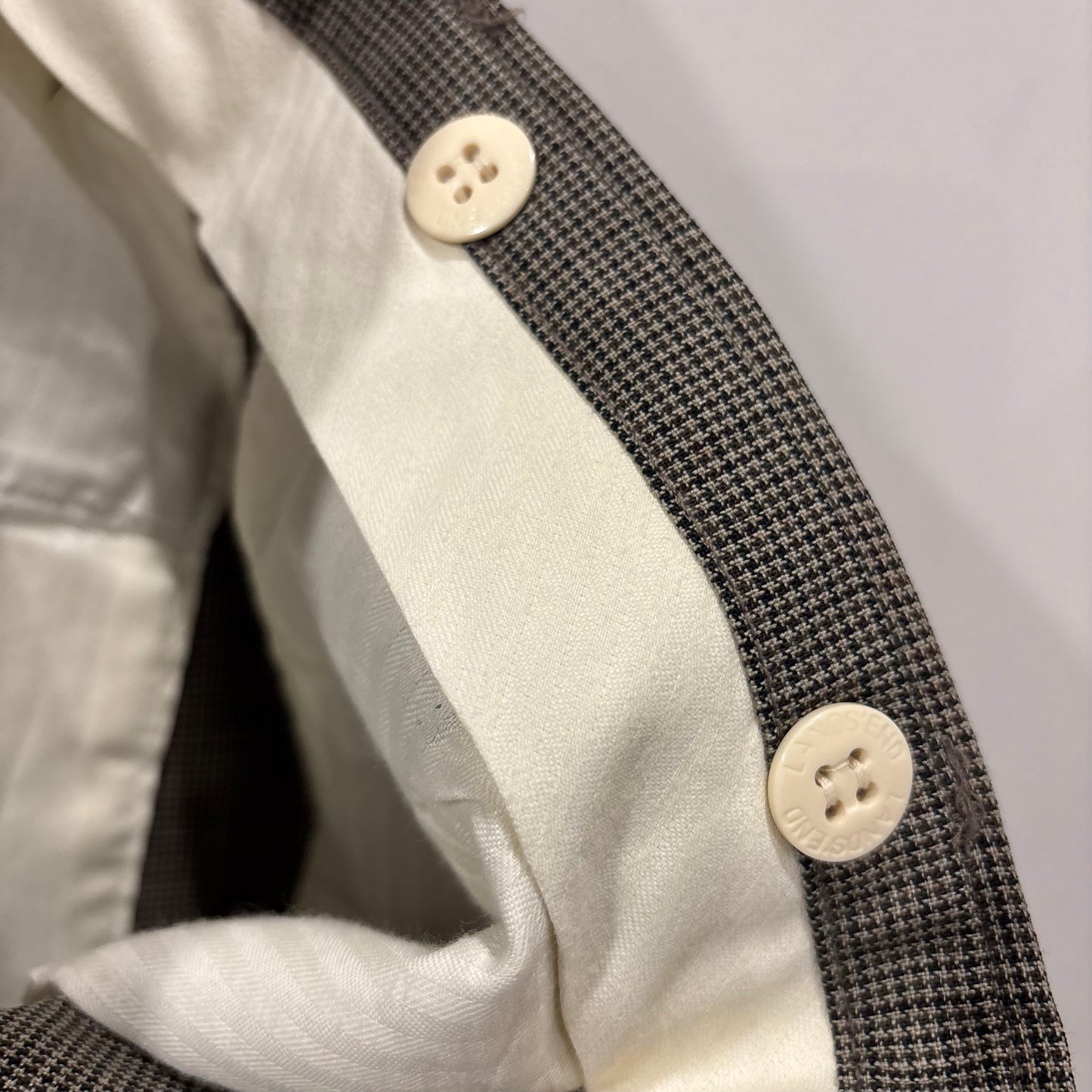 80-90's LANDS'END ランズエンド DIRECT MERCHANTS スラックス ベージュ×ブラウン (W37)/C0855P-SO