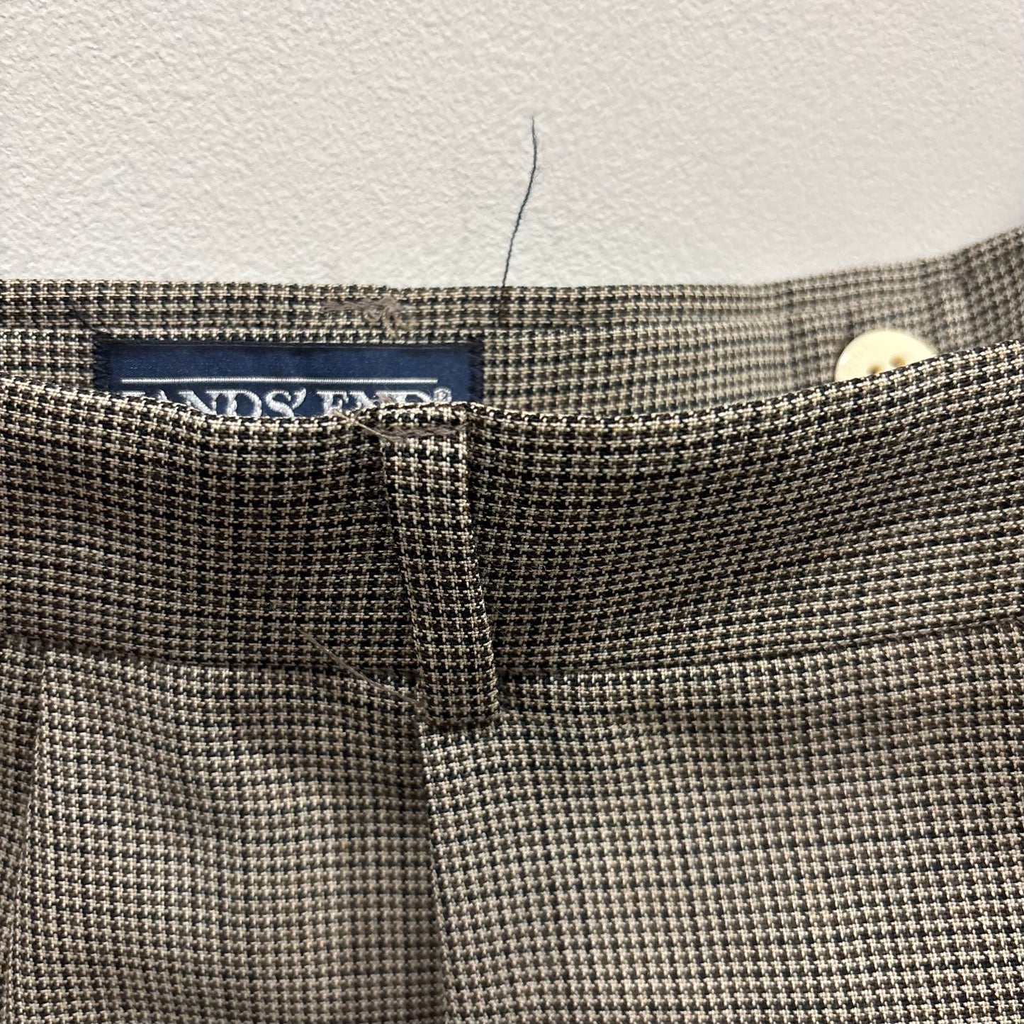 80-90's LANDS'END ランズエンド DIRECT MERCHANTS スラックス ベージュ×ブラウン (W37)/C0855P-SO