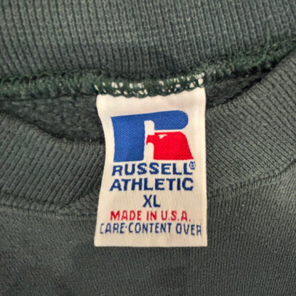 90's  Russell Athletic ラッセル 袖ライン 無地スウェット 深緑 (XL) /A7726S-SO