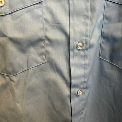 70's Uniteg AL Dowdle Gas ワーク 半袖シャツ 青 (L)/C1189S-SO