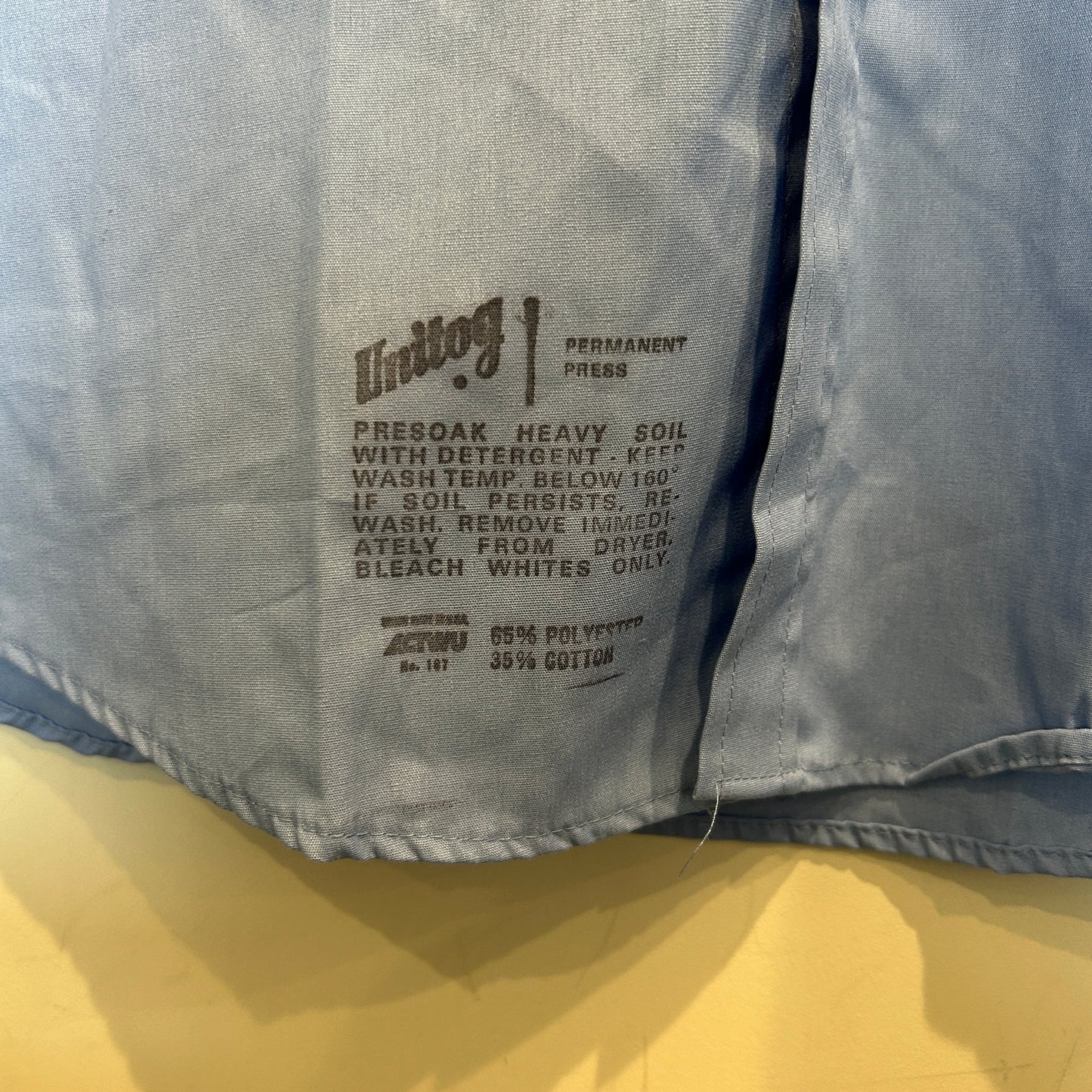 70's Uniteg AL Dowdle Gas ワーク 半袖シャツ 青 (L)/C1189S-SO