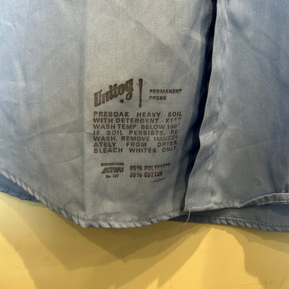 70's Uniteg AL Dowdle Gas ワーク 半袖シャツ 青 (L)/C1189S-SO