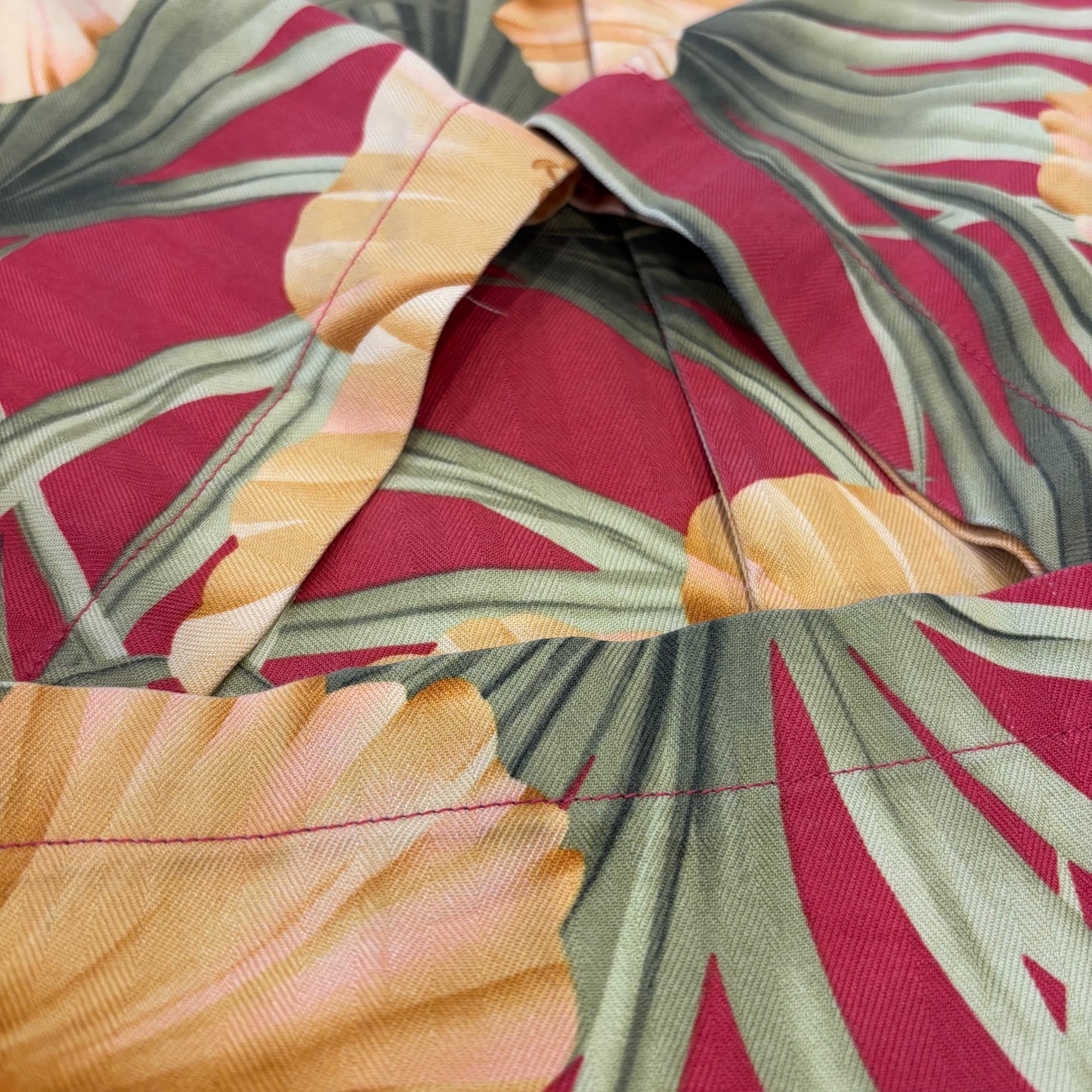 Tommy Bahama 花柄 シルク オープンカラー アロハシャツ 黄色 (L)/B3681SH-SO