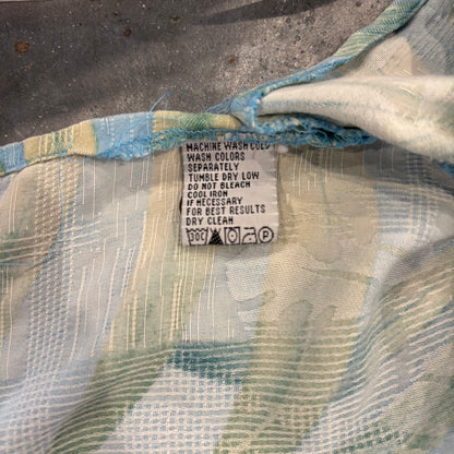 Tommy Bahama ボタニカル柄 シルク オープンカラー アロハシャツ 水色 (L)/B3682SH-SO