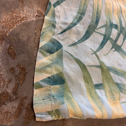 Tommy Bahama ボタニカル柄 シルク オープンカラー アロハシャツ 水色 (L)/B3682SH-SO