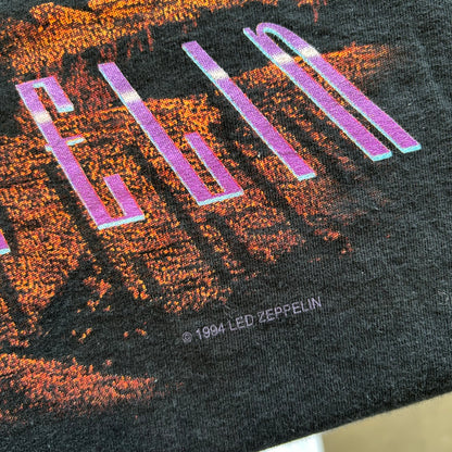 90's LED ZEPPELIN レッドツェッペリン Tシャツ Swan Song WINTERLAND 黒(XL)A6693T-SO